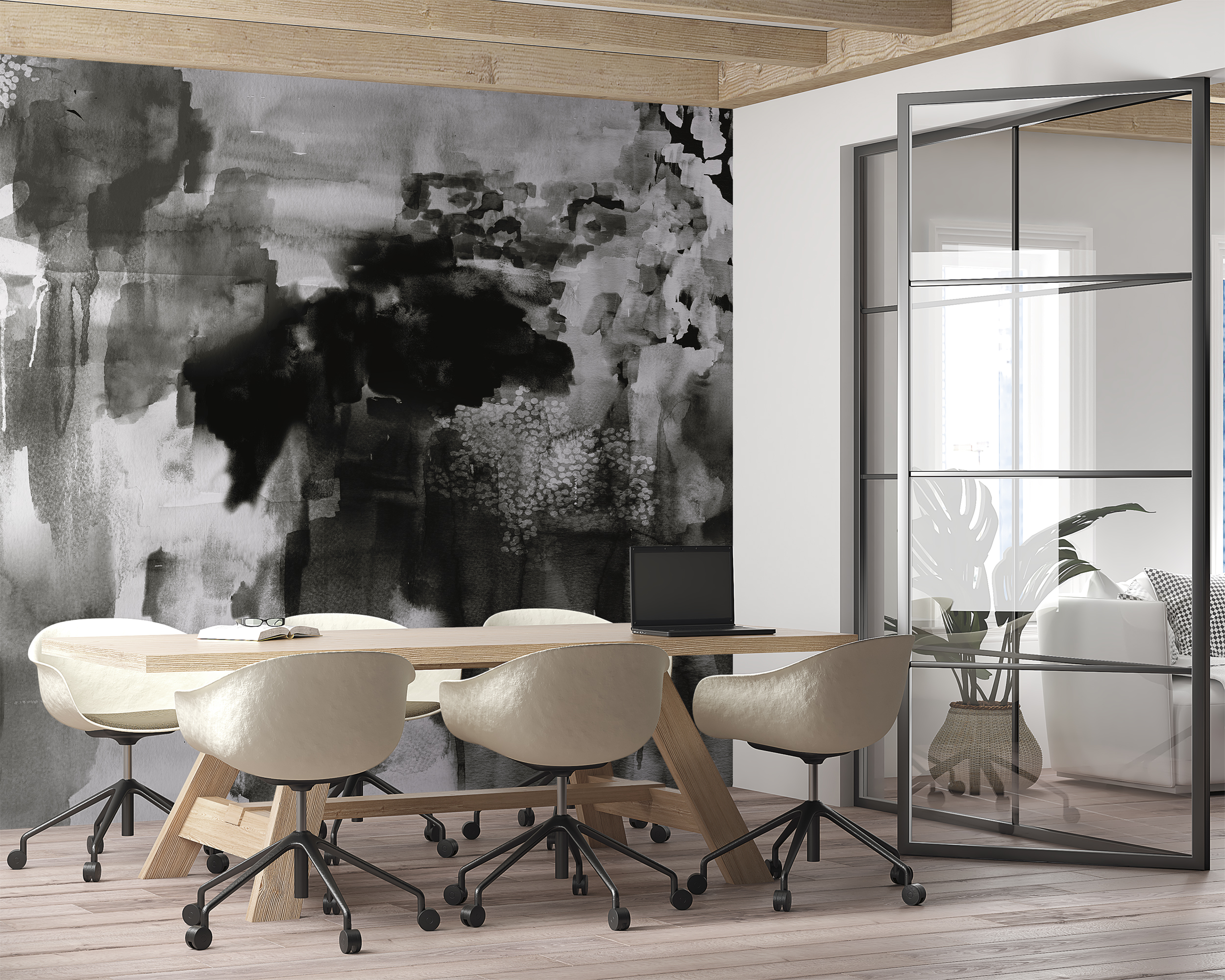 High-resolution digital printing equipment used for wallcovering and acoustical panels